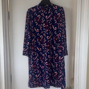 Navy Blue candy cane print dress